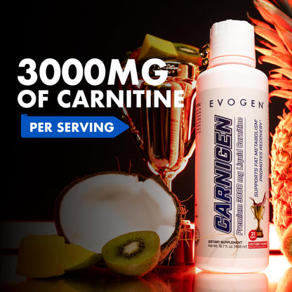 Evogen Carnigen Liquid L-Carnitine | Fat Metabolism, Recovery, Caffeine Free