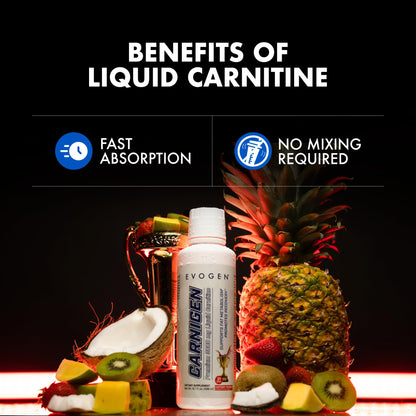 Evogen Carnigen Liquid L-Carnitine | Fat Metabolism, Recovery, Caffeine Free