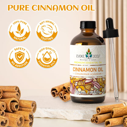 EVOKE OCCU Cinnamon Essential Oil - 4 Fl Oz | Warm Fall Scent for Diffusers