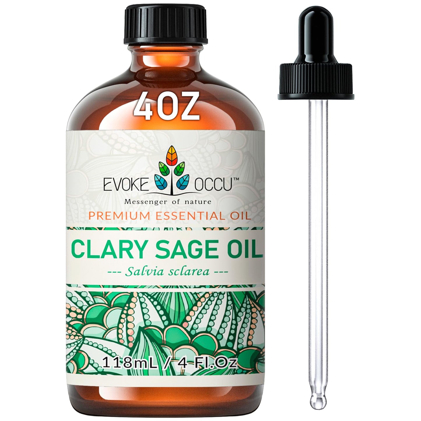 EVOKE OCCU Clary Sage Essential Oil 4 oz – Relaxation, Moisturizing, Air Freshening