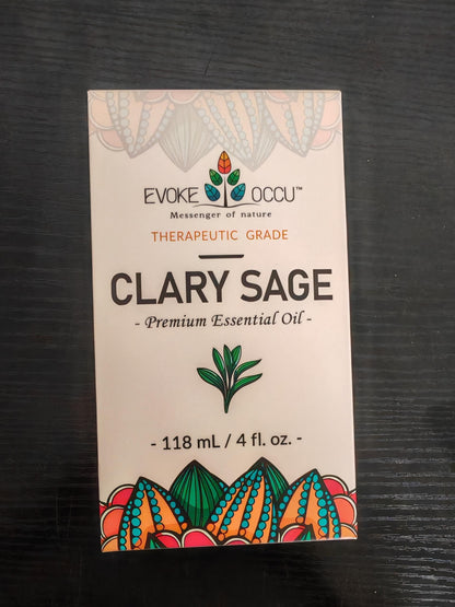 EVOKE OCCU Clary Sage Essential Oil 4 oz – Relaxation, Moisturizing, Air Freshening