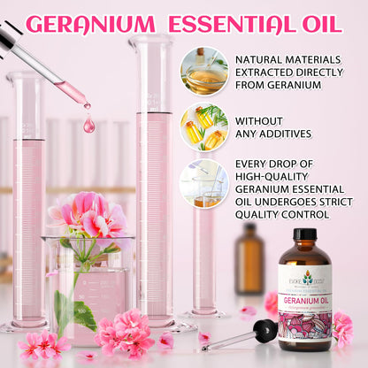 EVOKE OCCU Geranium Essential Oil 4 oz | Pure, Natural for Skin & Hair