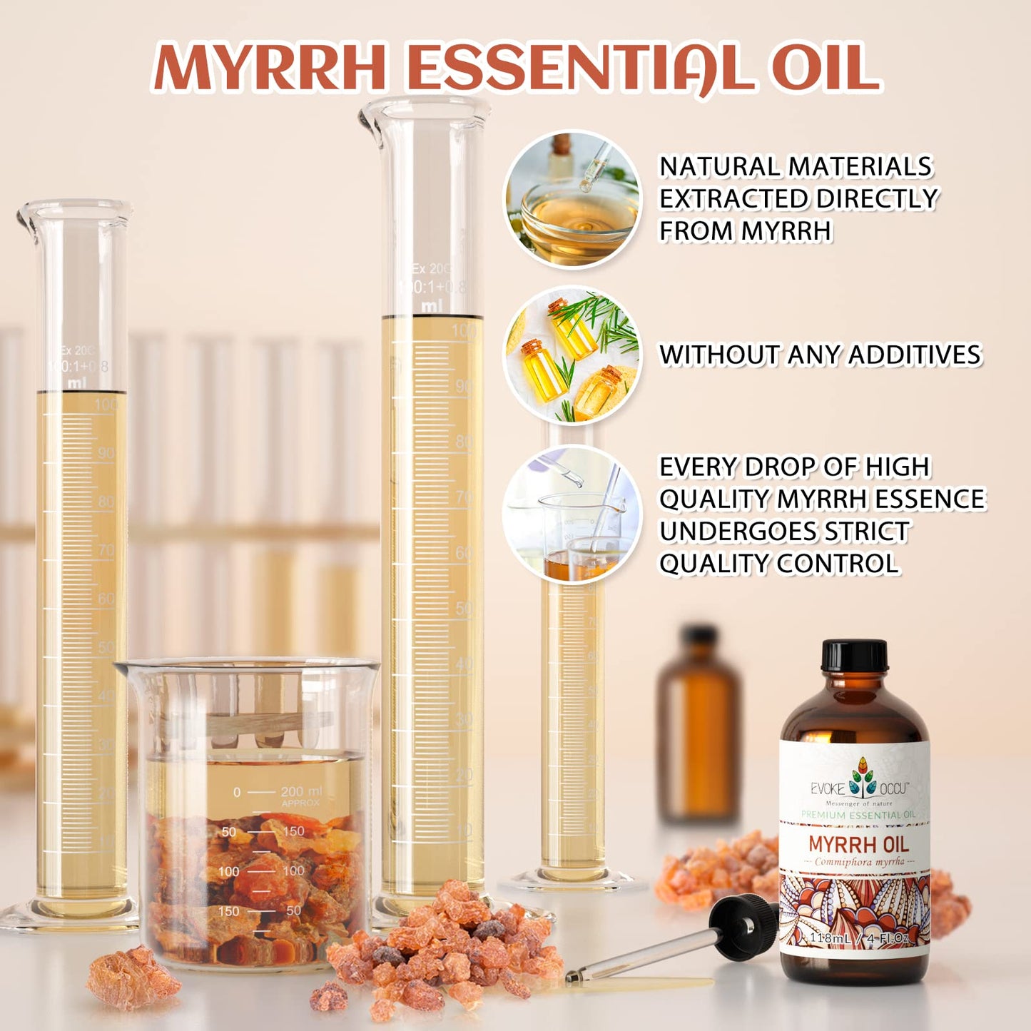 EVOKE OCCU Myrrh Essential Oil for Discomfort Relief, Skin Care - 4 Fl Oz