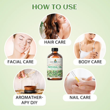 EVOKE OCCU Patchouli Essential Oil – 4 fl oz for Diffuser, Skin Care & DIY