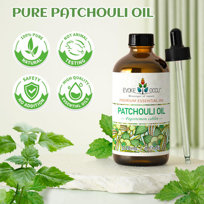 EVOKE OCCU Patchouli Essential Oil – 4 fl oz for Diffuser, Skin Care & DIY