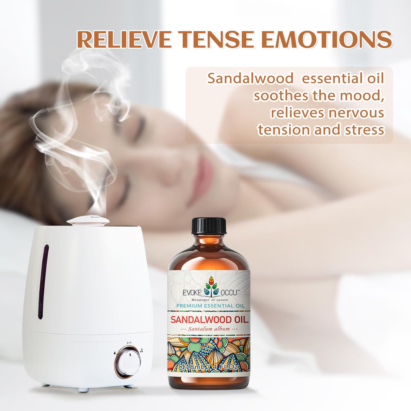 EVOKE OCCU Sandalwood Essential Oil 4 Oz – Skin Care, Diffuser, Perfume, Soap & Candle Making