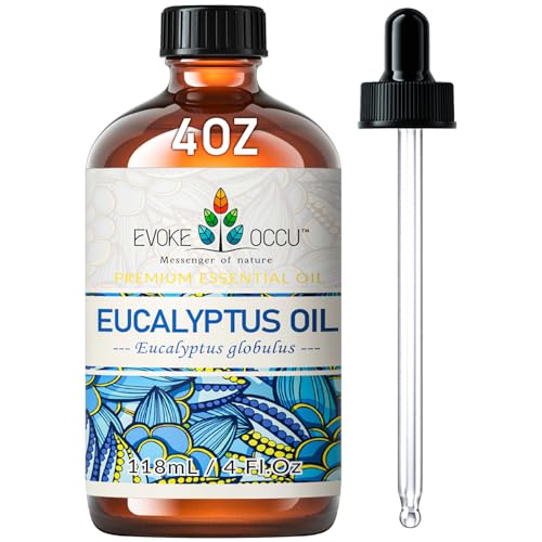 EVOKE OCCU Eucalyptus Essential Oil 4 oz | Diffuser, Aromatherapy, Shower, Bath, DIY Candles & Soaps