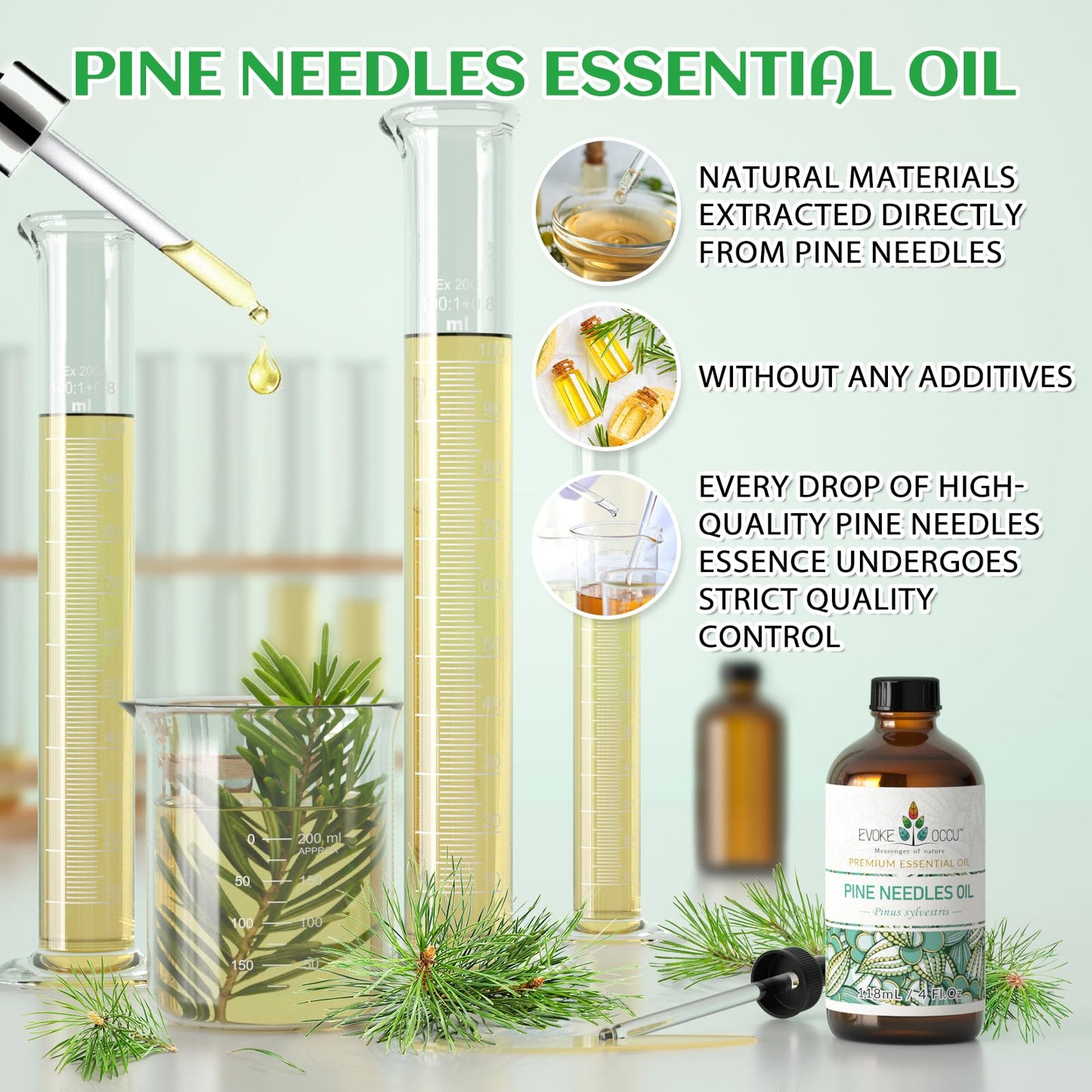 EVOKE OCCU Pine Essential Oil - Fresh Pine Scent for Diffuser, Aromatherapy (4 Fl Oz)