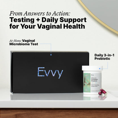 Evvy Vaginal Health Test | at-Home Microbiome Test for BV, Yeast Infection, Ureaplasma & More | Discreet Results in 7–10 Days | Clinician-Reviewed Report & Rx Options