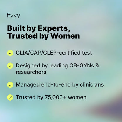 Evvy Vaginal Health Test | at-Home Microbiome Test for BV, Yeast Infection, Ureaplasma & More | Discreet Results in 7–10 Days | Clinician-Reviewed Report & Rx Options