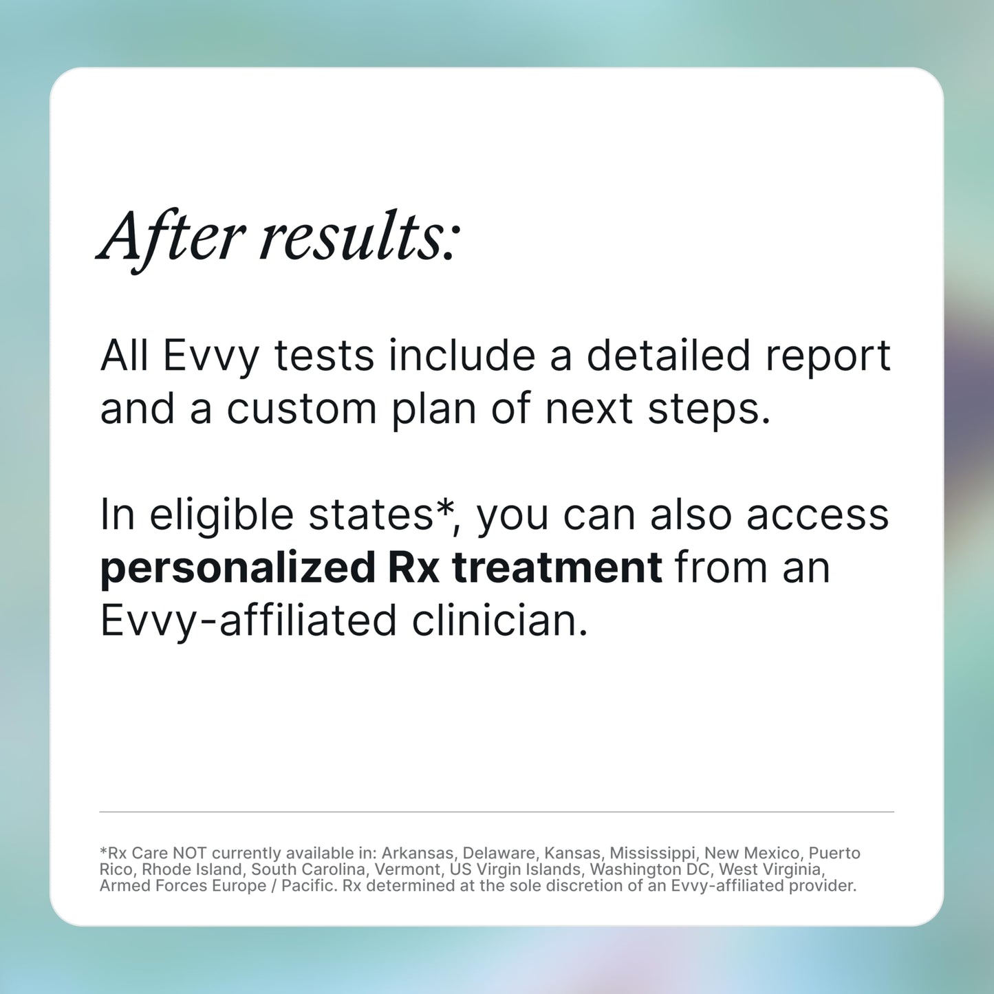 Evvy Vaginal Health Test | at-Home Microbiome Test for BV, Yeast Infection, Ureaplasma & More | Discreet Results in 7–10 Days | Clinician-Reviewed Report & Rx Options