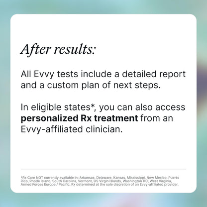Evvy Vaginal Health Test | at-Home Microbiome Test for BV, Yeast Infection, Ureaplasma & More | Discreet Results in 7–10 Days | Clinician-Reviewed Report & Rx Options