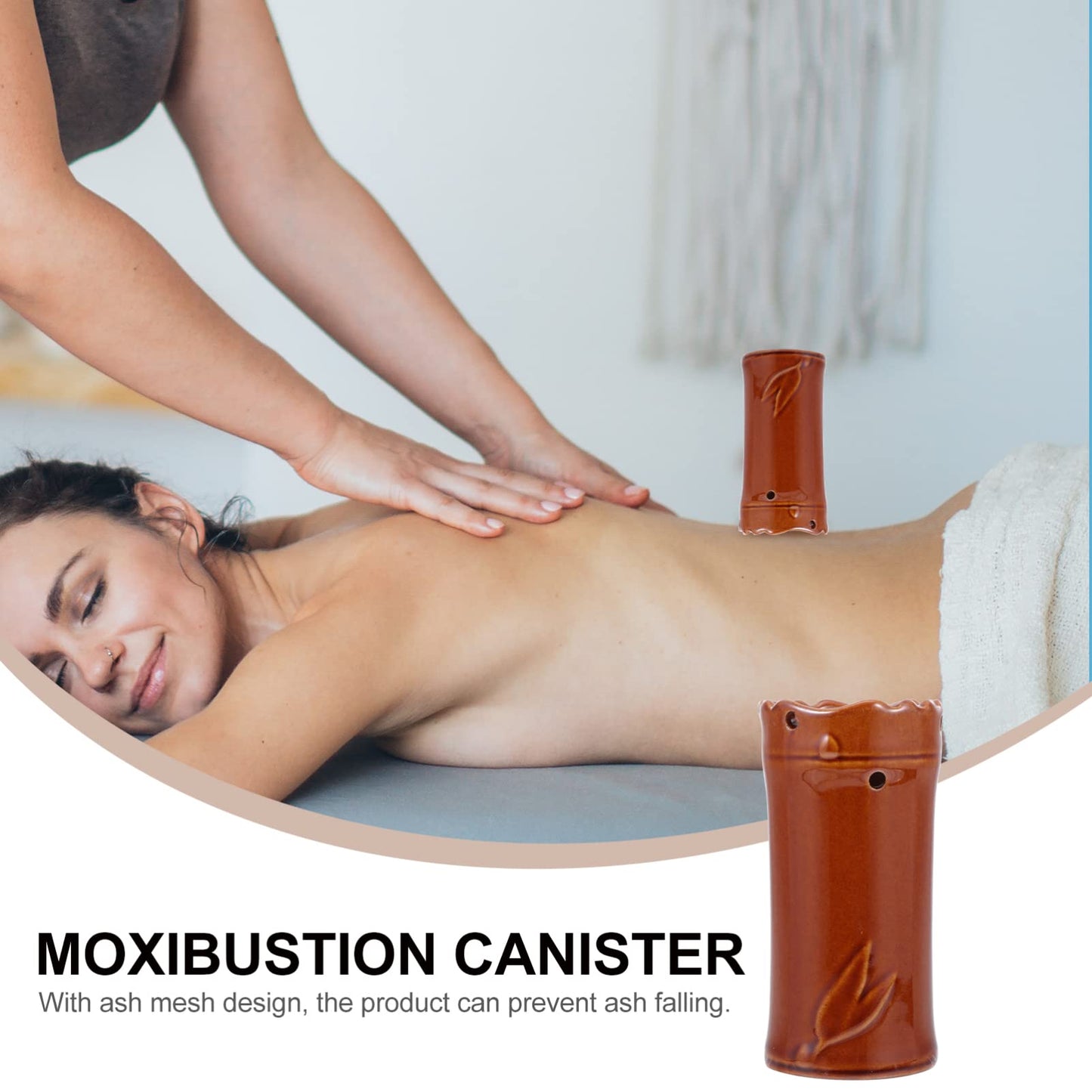 EXCEART Facial Moxibustion Tube - Portable Ceramic Moxa Cup for Facial Massage and Heat Therapy