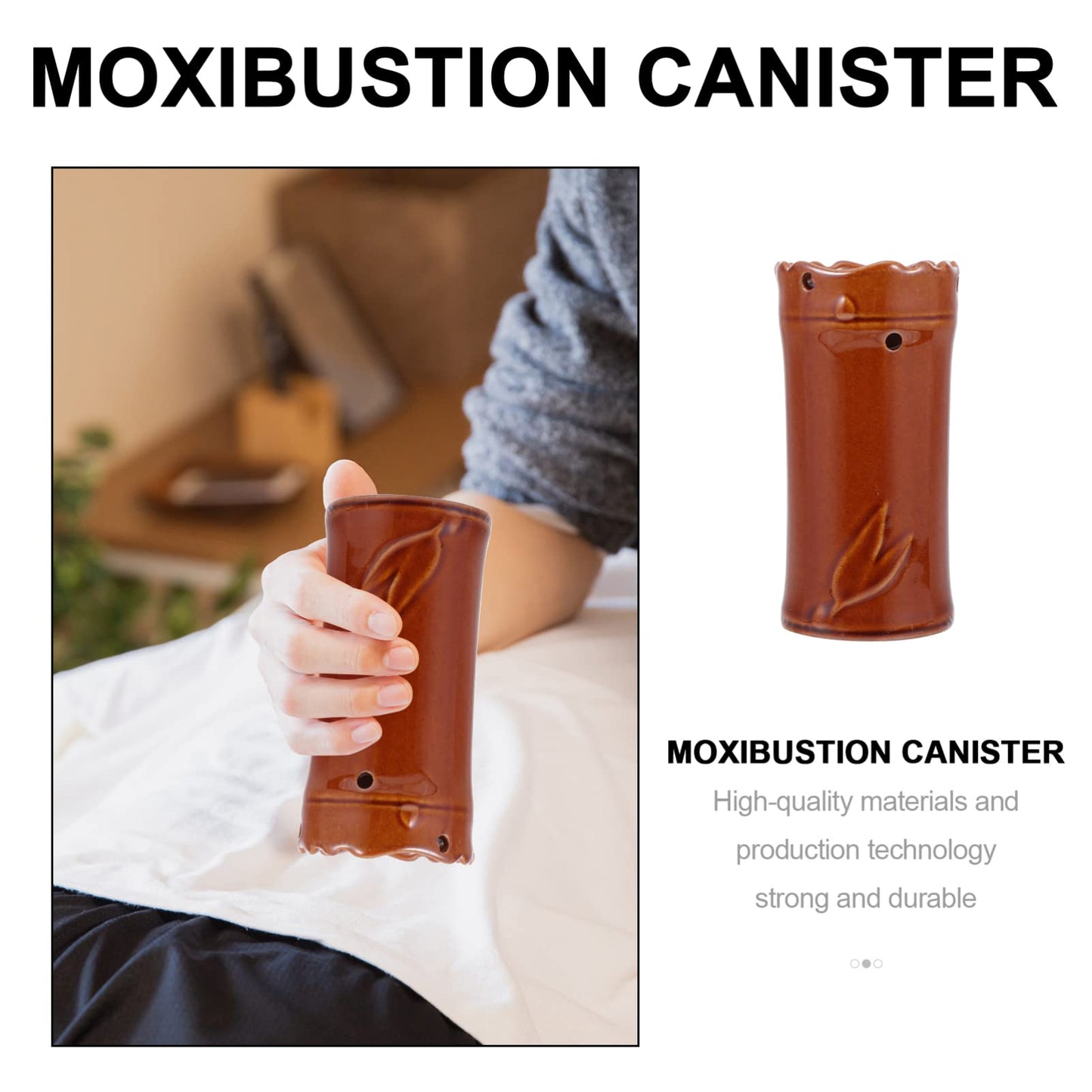 EXCEART Facial Moxibustion Tube - Portable Ceramic Moxa Cup for Facial Massage and Heat Therapy