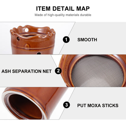 EXCEART Facial Moxibustion Tube - Portable Ceramic Moxa Cup for Facial Massage and Heat Therapy