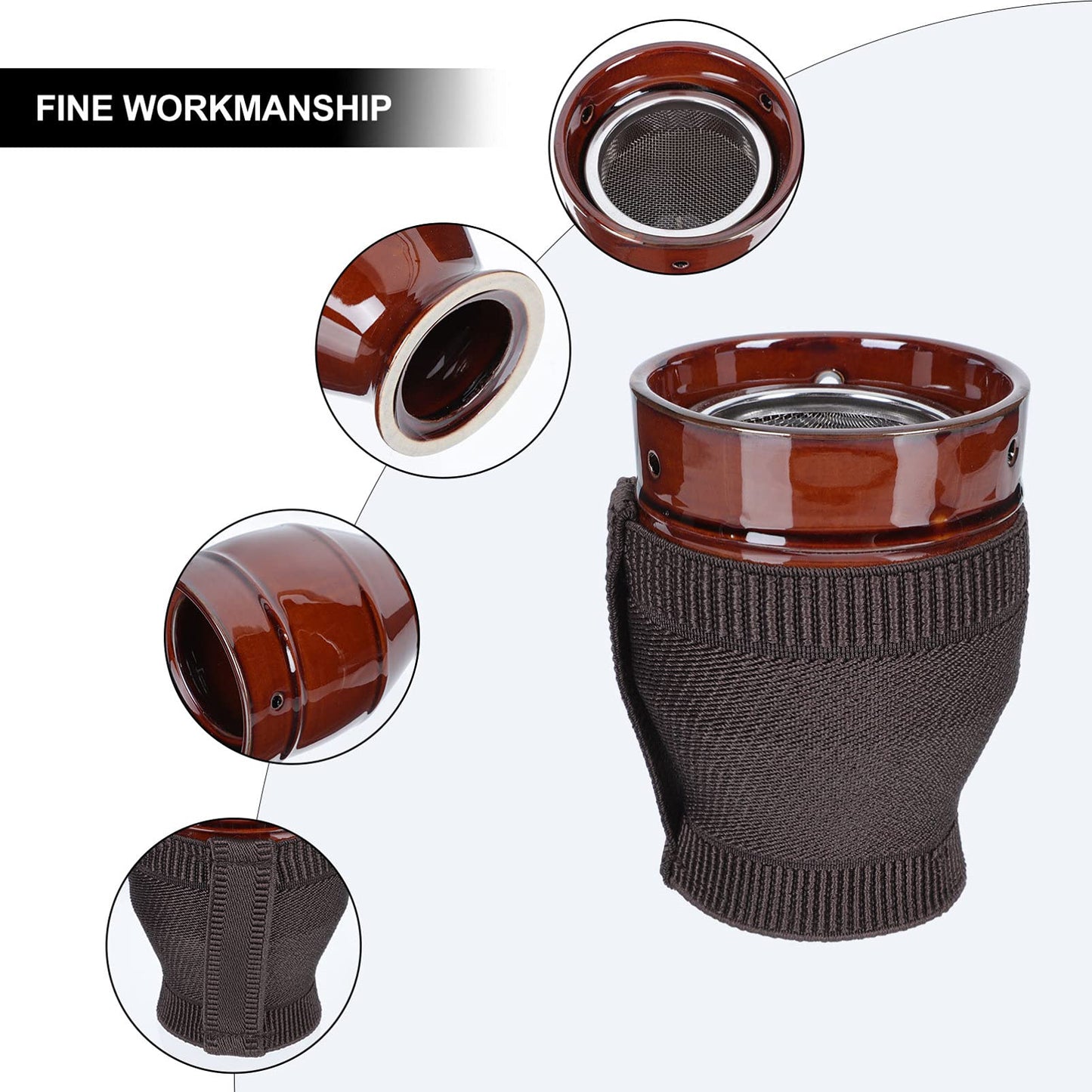 EXCEART Ceramic Moxibustion Pot – Moxa Burner Cup for Traditional Therapy