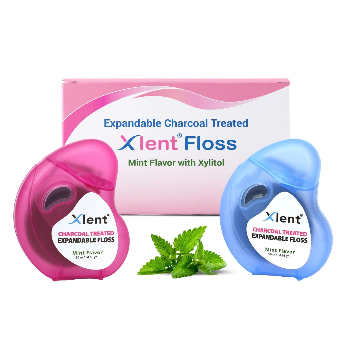 Expandable Charcoal Floss with Xylitol – Fresh Mint, PFAS & PTFE Free | 50m x 2