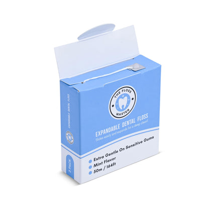 Expandable Dental Floss 3 Pack – Plastic-Free Dispenser – 50m Mint Flavor
