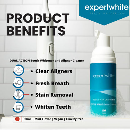 Expertwhite Max HP Foam – Aligner & Retainer Cleaner + Whitening Foam (Invisalign)