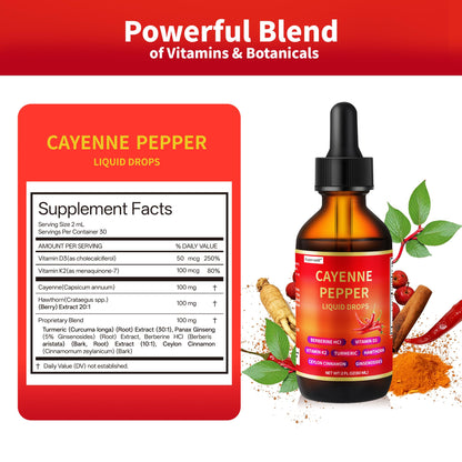 Experwell Cayenne Pepper Drops – Liquid Supplement for Circulation & Metabolism
