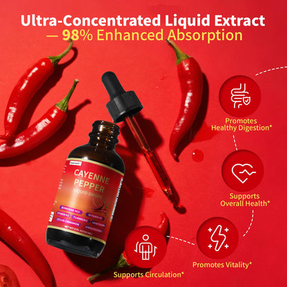 Experwell Cayenne Pepper Drops – Liquid Supplement for Circulation & Metabolism