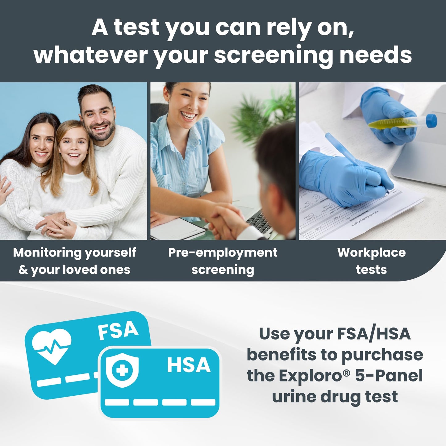 Exploro 5-Panel Drug Test Kit – At-Home Urine Test for THC, Cocaine, Opiates, Amphetamines & Benzodiazepines