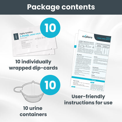 Exploro 5-Panel At-Home Drug Test Kit – THC, Cocaine, Opiates, Amphetamines & Benzodiazepines
