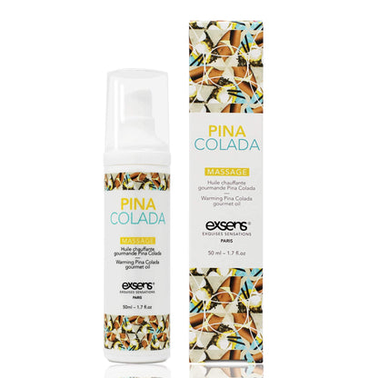 Exsens Pina Colada Warming Massage Oil – Edible, All-Natural, 1.7 oz