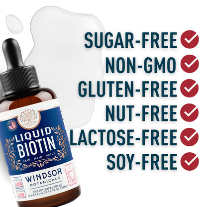 Biotin Liquid with Collagen for Hair Growth – 10,000mcg Biotin + 5,000mcg Collagen Drops – 2oz