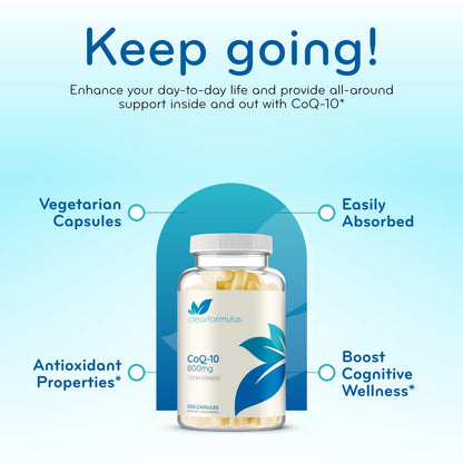 Extra Strength CoQ10 800mg - Quick Absorption Ubiquinone 800mg | 100 Servings