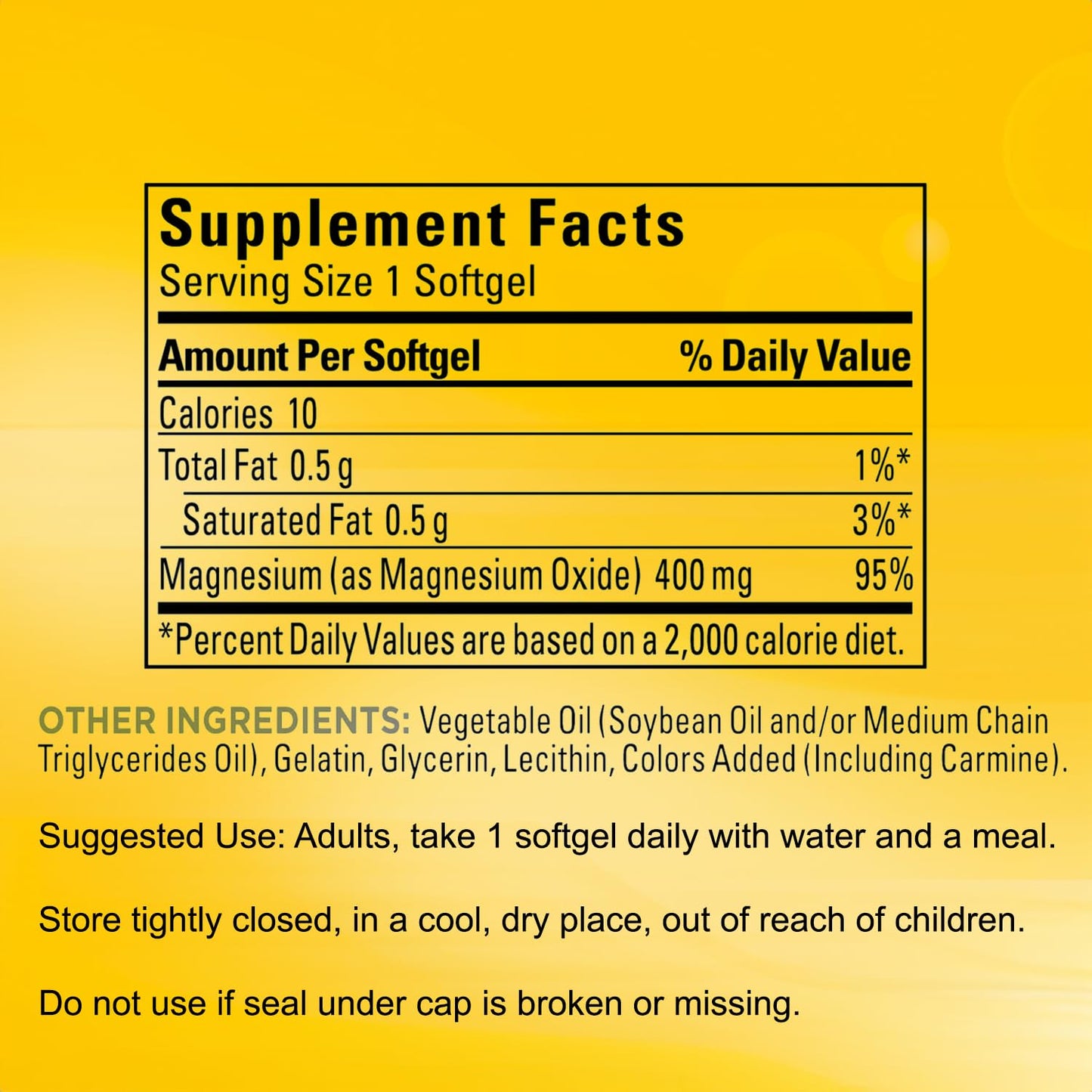 Extra Strength Magnesium 400mg | 6-Month Supply | Bone, Nerve & Muscle Support | Gluten Free | 180 Softgels