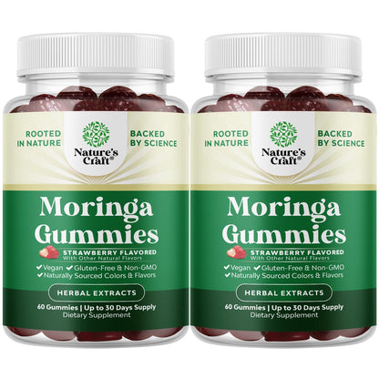 Extra Strength Moringa Gummies for Women – 10:1 Extract | Vegan Non-GMO