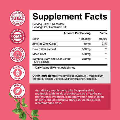 Extra Strength Saw Palmetto for Women 500mg – DHT Blocker Hair Vitamins (90 Capsules)