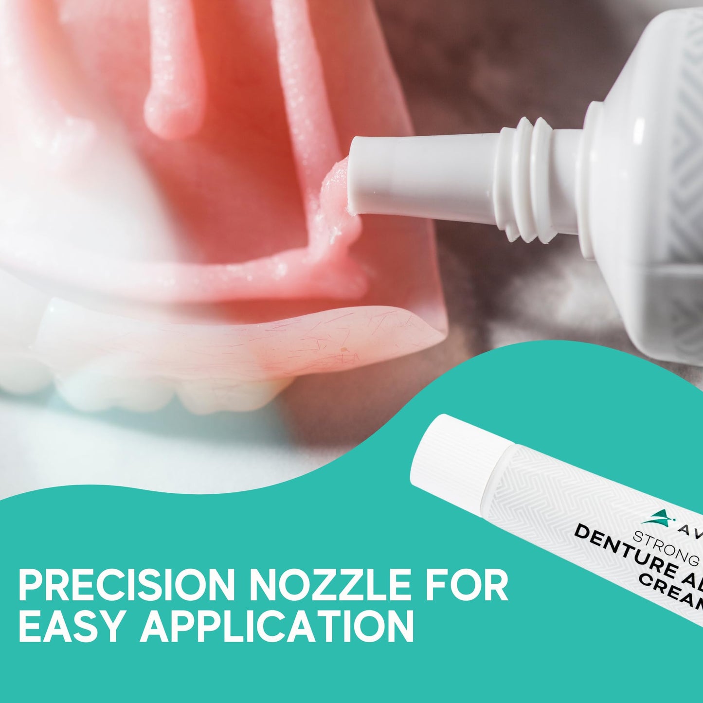 Extra Strong Denture Adhesive Cream – 12 Hour Hold, Mint, Zinc & Fluoride Free