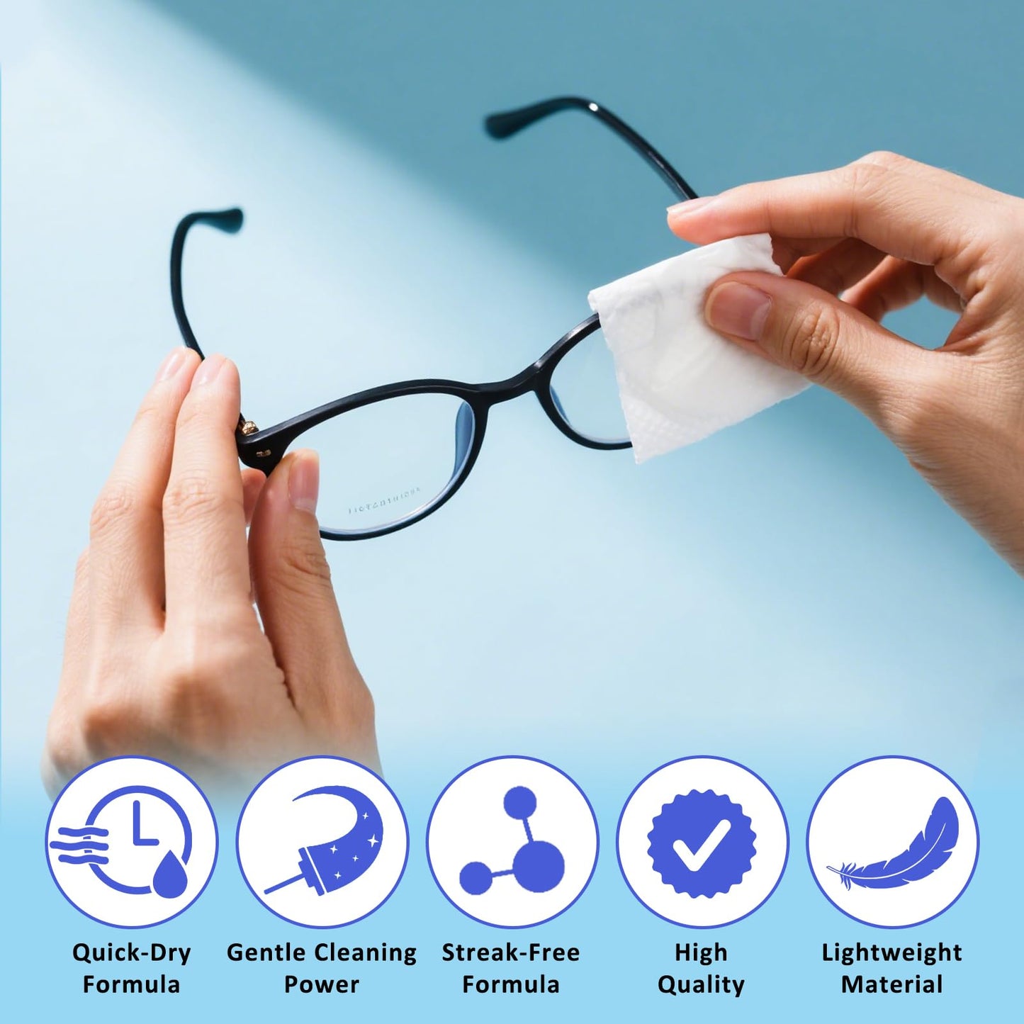 Eye Glasses Cleaner Wipes - Lens Wipes for Glasses & Screens (300 PCS) - Individually Wrapped