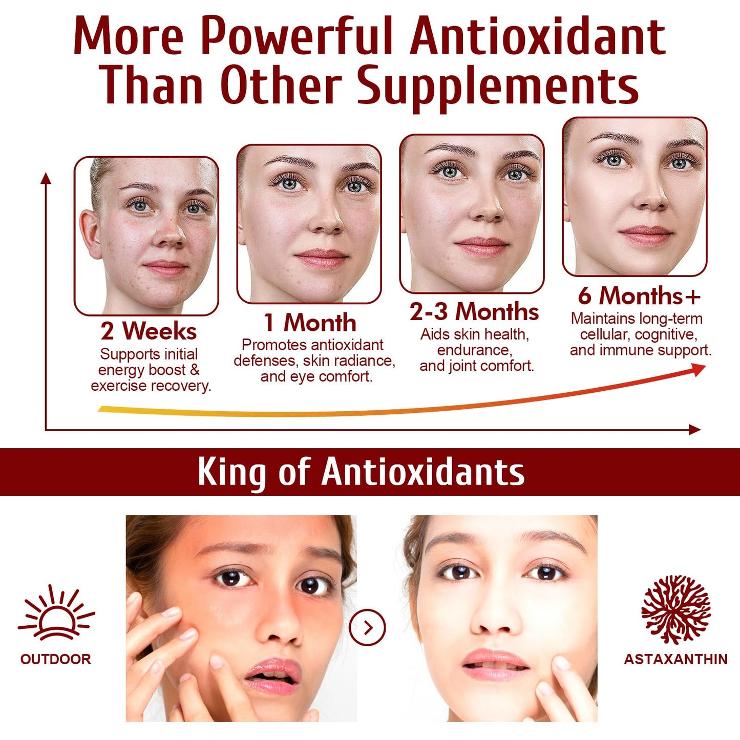 Astaxanthin 12mg Softgels – Triple Strength Antioxidant for Eye, Skin, Brain & Immune Support | 120 Count
