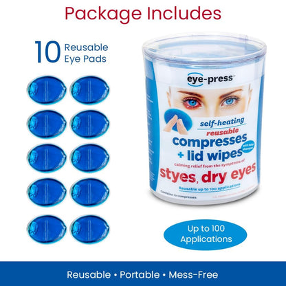 Eye-Press Self-Heating Eye Compress & Lid Wipes | Soothing Moist Heat