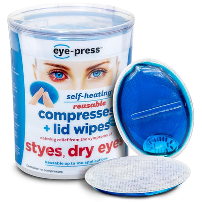 Eye-Press Self-Heating Eye Compress & Lid Wipes | Soothing Moist Heat