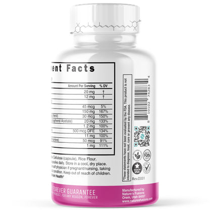 Nature's Fusions Nutri Lutein 20mg – Eye Vitamins Complex (60 Capsules)