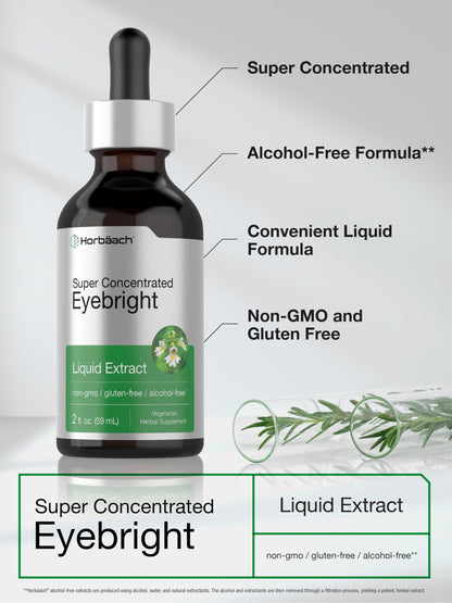 Horbäach Eyebright Herb Supplement | 2 fl oz Alcohol Free Liquid Extract Tincture | Vegetarian, Non-GMO, Gluten Free