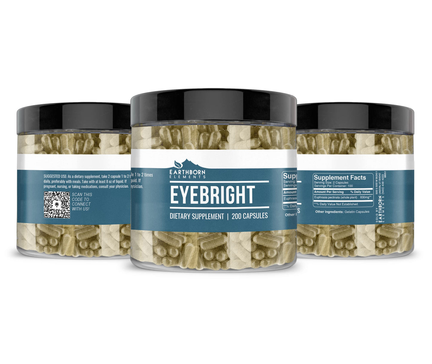 Earthborn Elements Eyebright 200 Capsules – Pure & Undiluted, No Additives (Pack of 2)