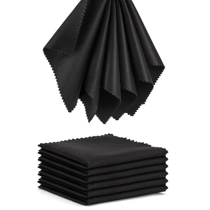 Eyeglass Cleaning Cloth 12 Pack – Microfiber Lens Wipes (5x6 in, 296GSM, Black)