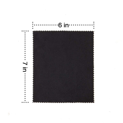 Eyeglass Cleaning Cloth 12 Pack – Microfiber Lens Wipes (5x6 in, 296GSM, Black)