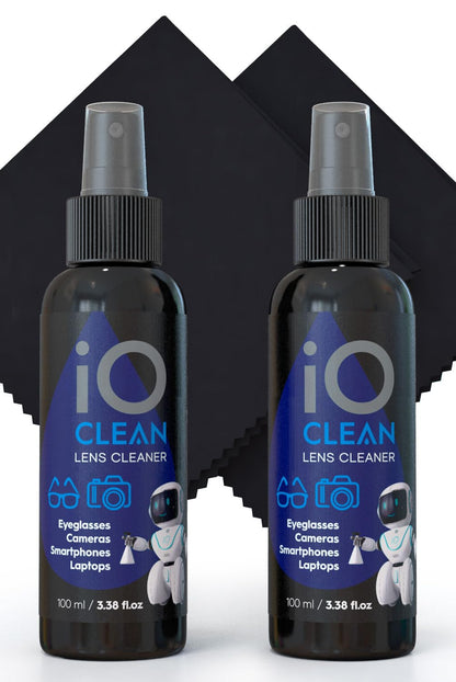 Eyeglass Lens Cleaner Kit – 3.38oz + 3.38oz + 2 Microfiber Cloths Included