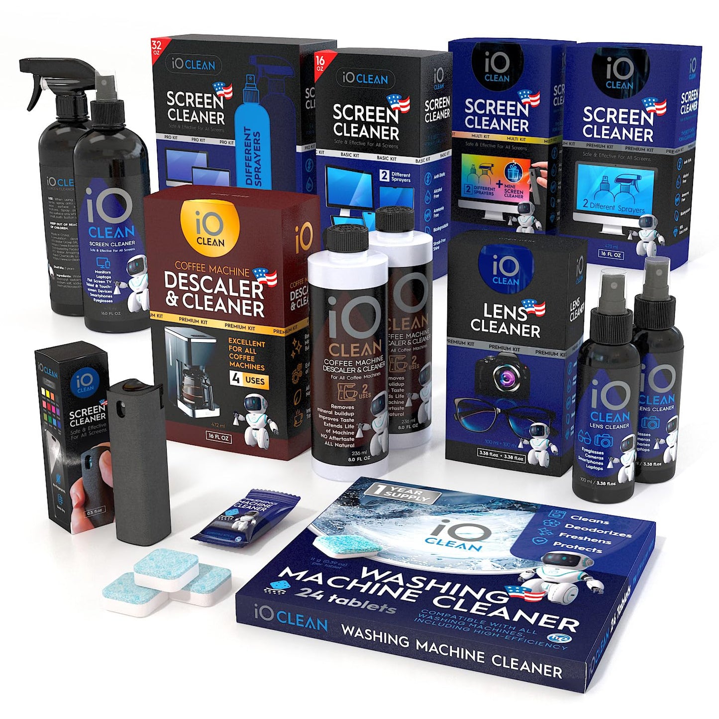 Eyeglass Lens Cleaner Kit – 3.38oz + 3.38oz + 2 Microfiber Cloths Included