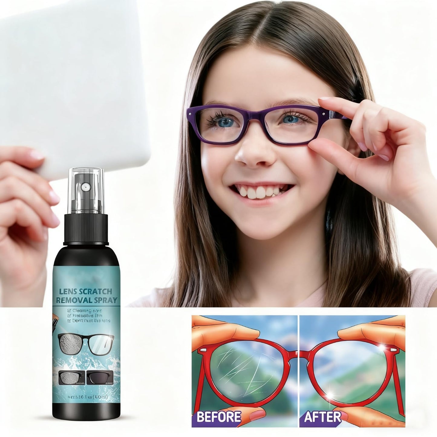 2PCS Eyeglass Scratch Remover – Lens Scratch Repair for Eyeglasses