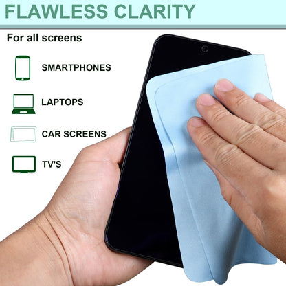 8 Pack Multicolor Microfiber Cleaning Cloths for Cameras, Lenses, Eyeglasses, Jewelry & Screens