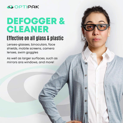 Anti Fog Lens Cleaner Spray Kit - 4x 1oz Bottles + 4 Microfiber Cloths | 8-Piece Eyeglass Defogger Kit
