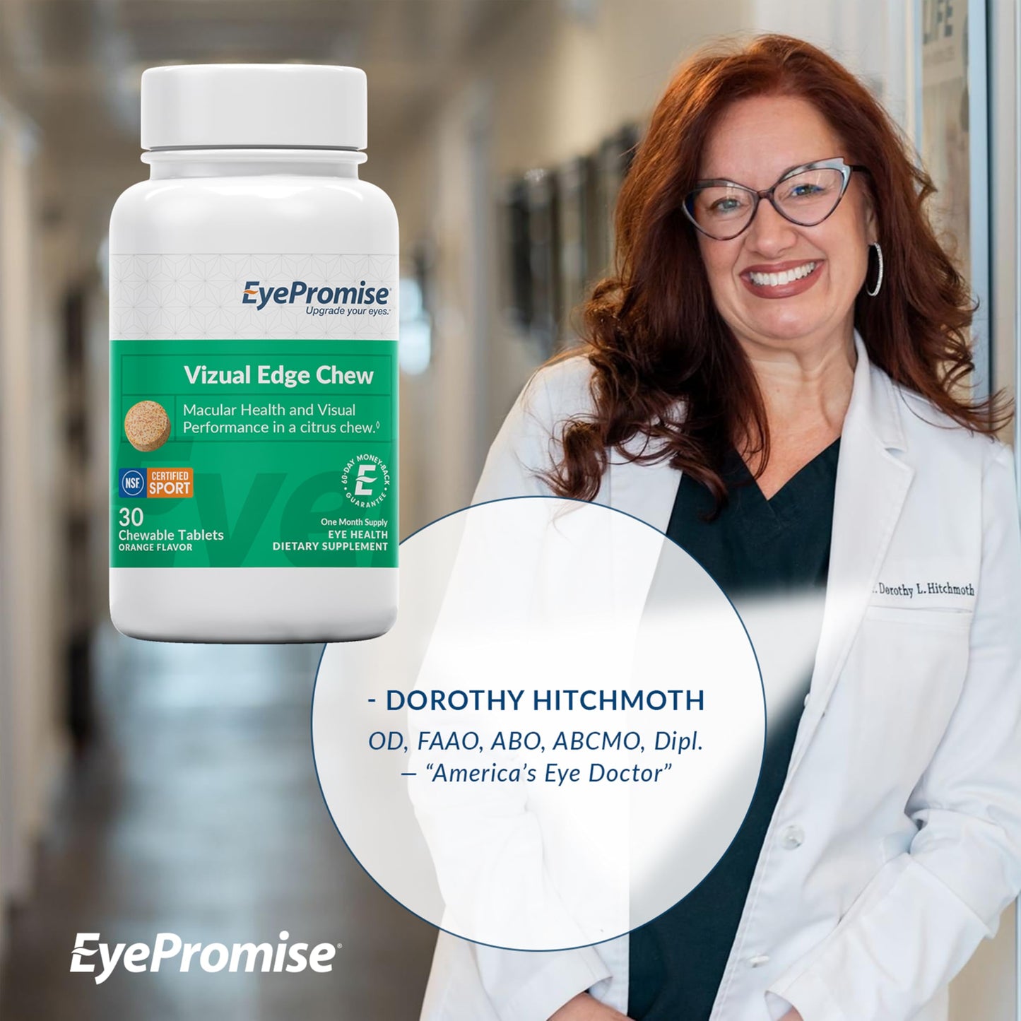 EyePromise Vizual Edge AREDS 2 Eye Vitamin – 90 Chewables, Citrus Flavor (Zeaxanthin 20mg & Lutein 10mg)
