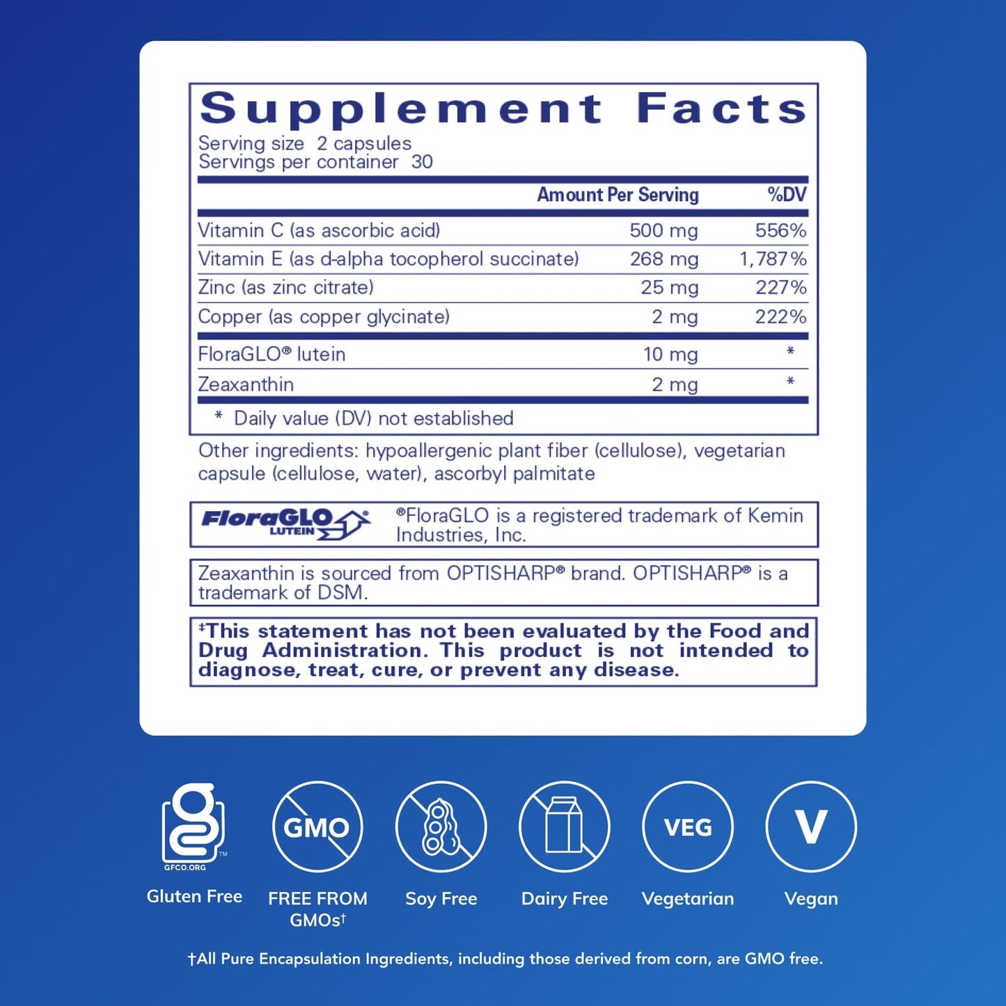 EyeProtect Basics – Pure Encapsulations | Antioxidants for Eye Health | 60 Caps
